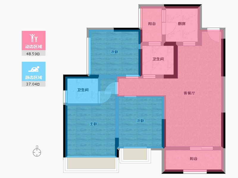 四川省-巴中市-国力江湾城-74.79-户型库-动静分区