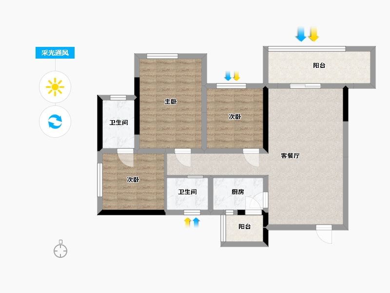 四川省-巴中市-置信府-82.18-户型库-采光通风