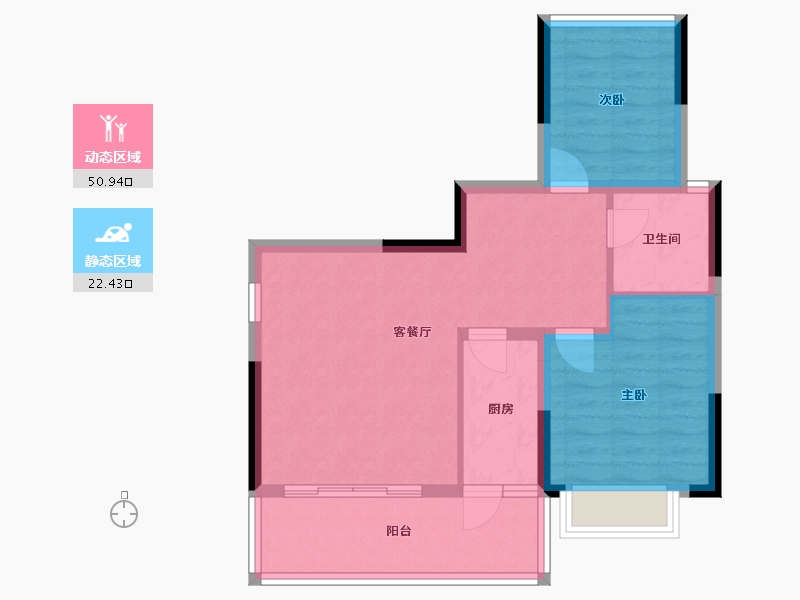 广西壮族自治区-桂林市-水岸林邸-65.81-户型库-动静分区