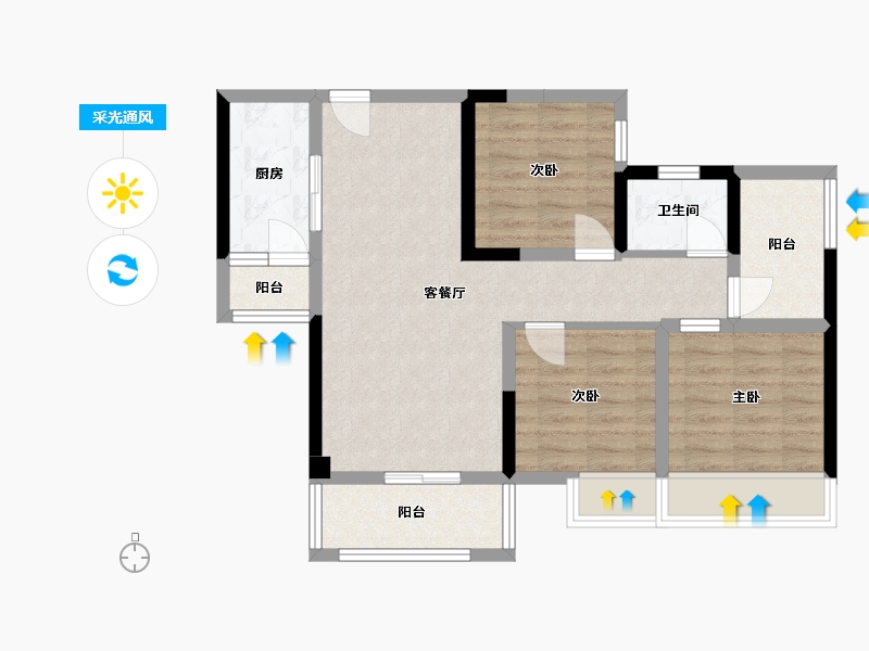 四川省-巴中市-国力江湾城-72.58-户型库-采光通风