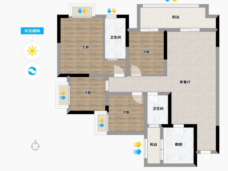 四川省-巴中市-国力江湾城-100.00-户型库-采光通风