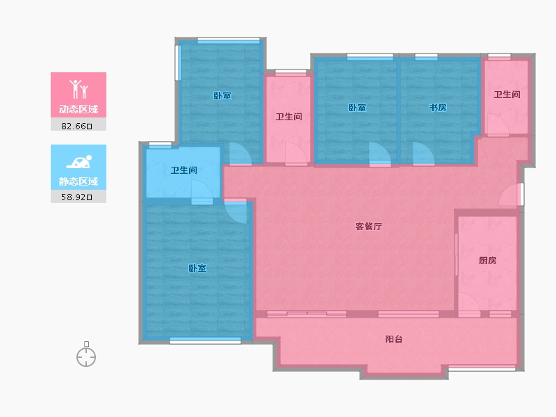 四川省-南充市-蓝光·星星国际-127.54-户型库-动静分区