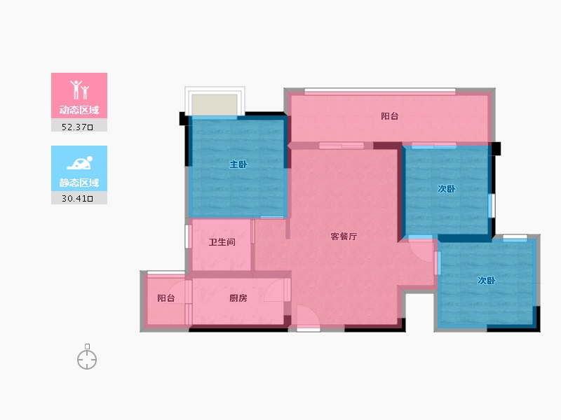 四川省-巴中市-国力江湾城-73.06-户型库-动静分区