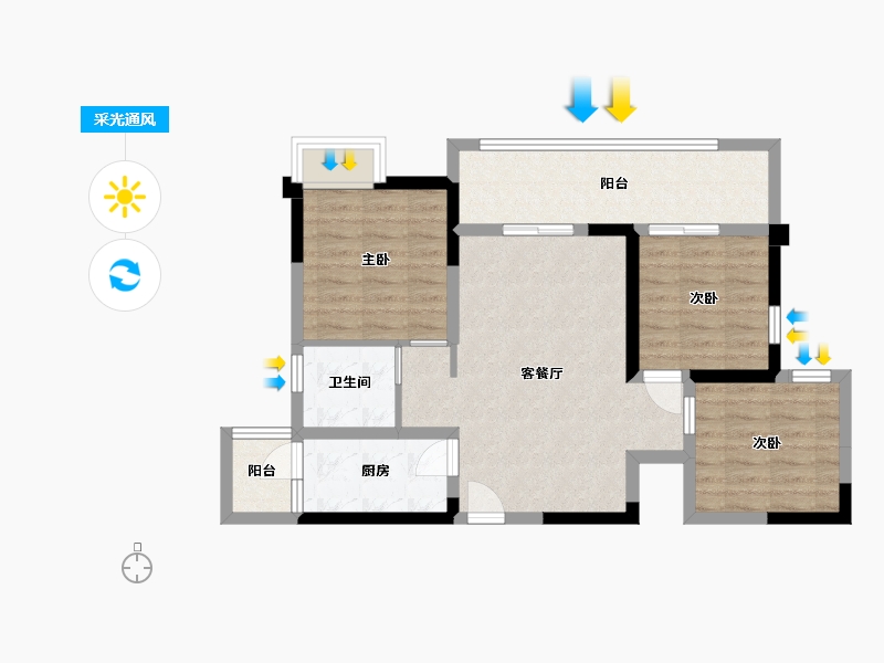 四川省-巴中市-国力江湾城-73.06-户型库-采光通风