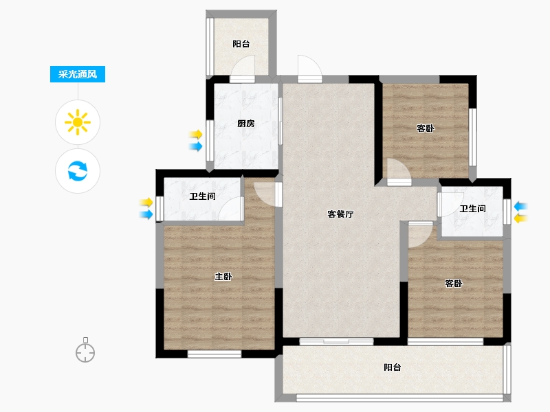 四川省-内江市-邦泰天誉-92.12-户型库-采光通风