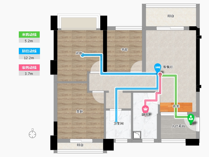 四川省-成都市-香木林望江兰庭-69.79-户型库-动静线