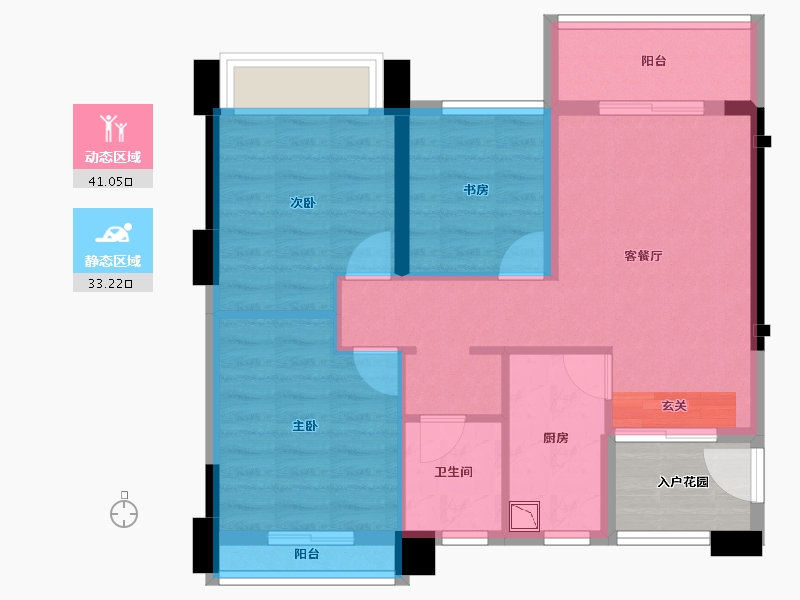 四川省-成都市-香木林望江兰庭-69.79-户型库-动静分区