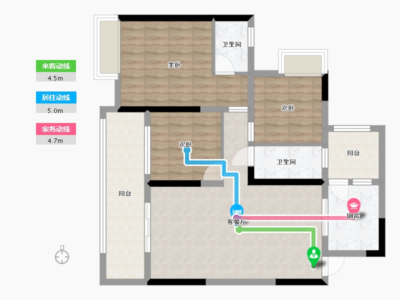 四川省-巴中市-锦江花园城市广场-87.77-户型库-动静线