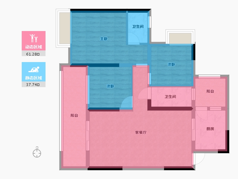 四川省-巴中市-锦江花园城市广场-87.77-户型库-动静分区