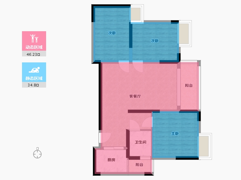 四川省-巴中市-锦江花园城市广场-71.86-户型库-动静分区