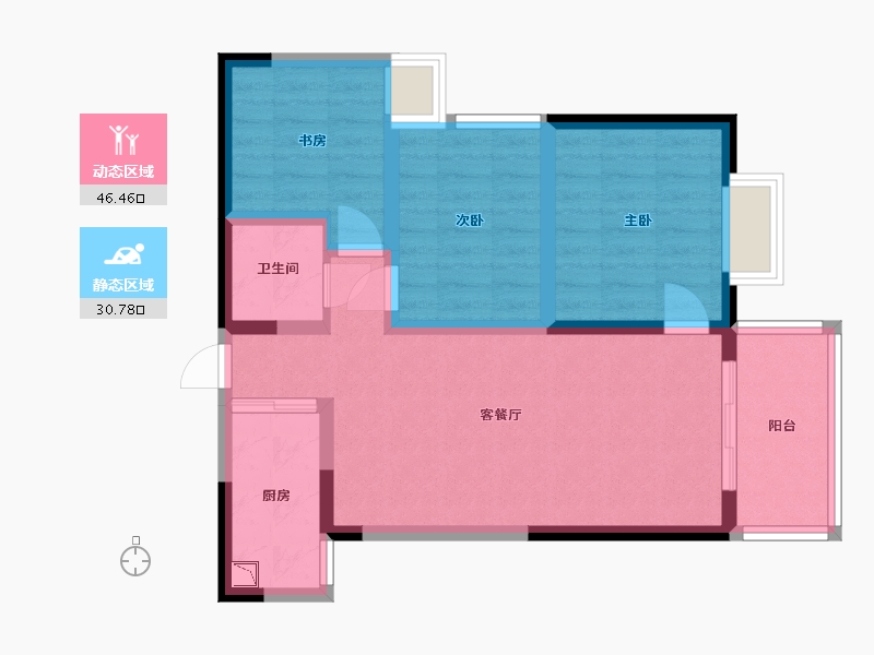 云南省-昆明市-新迎新城-67.90-户型库-动静分区