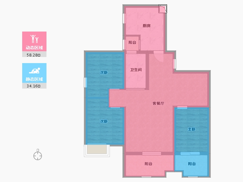 四川省-成都市-南岸华庭-82.00-户型库-动静分区