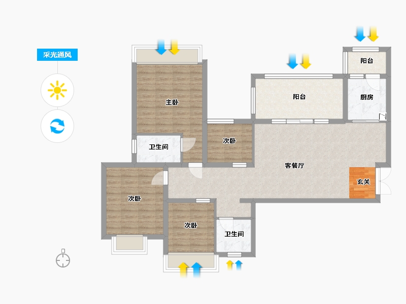 四川省-巴中市-置信逸都花园-107.88-户型库-采光通风