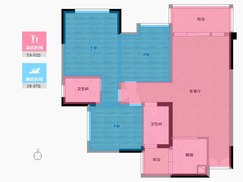 四川省-巴中市-置信逸都花园-86.56-户型库-动静分区