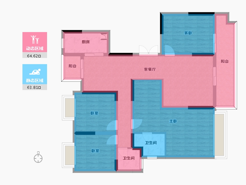 四川省-成都市-天和睿城-113.46-户型库-动静分区