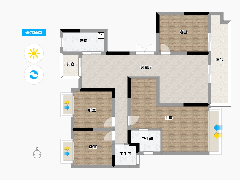 四川省-成都市-天和睿城-113.46-户型库-采光通风