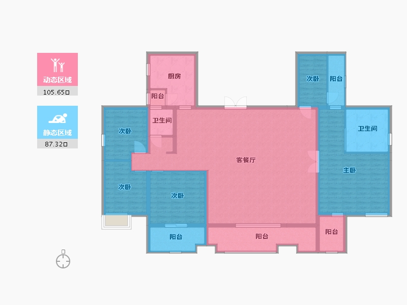 四川省-成都市-南岸华庭-175.74-户型库-动静分区