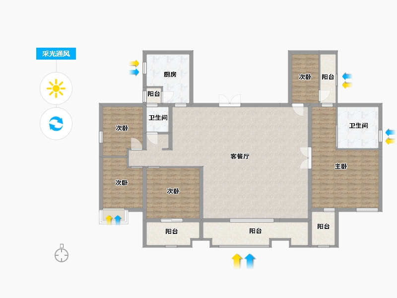 四川省-成都市-南岸华庭-175.74-户型库-采光通风