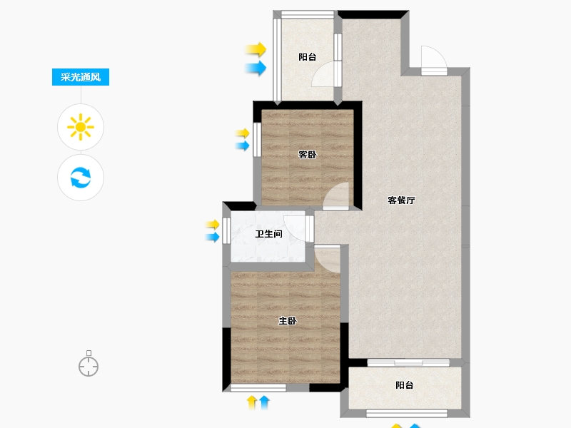 四川省-内江市-邦泰天誉-63.25-户型库-采光通风