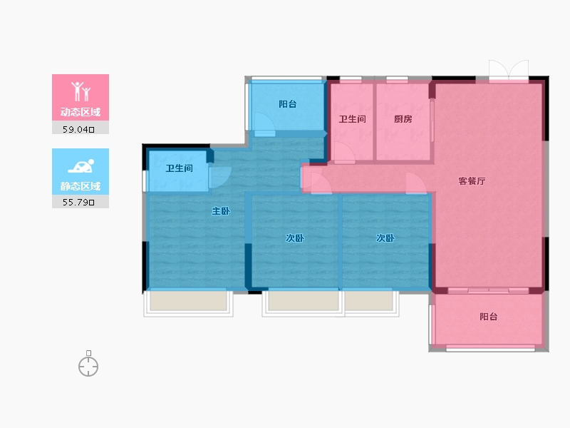 广东省-深圳市-昊龙华庭-103.62-户型库-动静分区