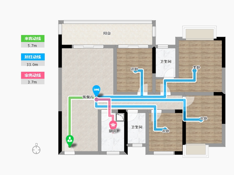 四川省-绵阳市-万兴公爵府桂苑-100.79-户型库-动静线