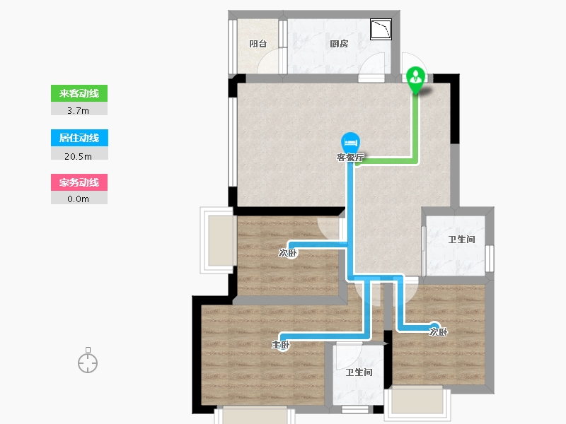 四川省-绵阳市-万兴公爵府桂苑-72.28-户型库-动静线