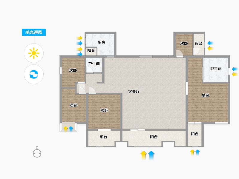 四川省-成都市-南岸华庭-181.13-户型库-采光通风