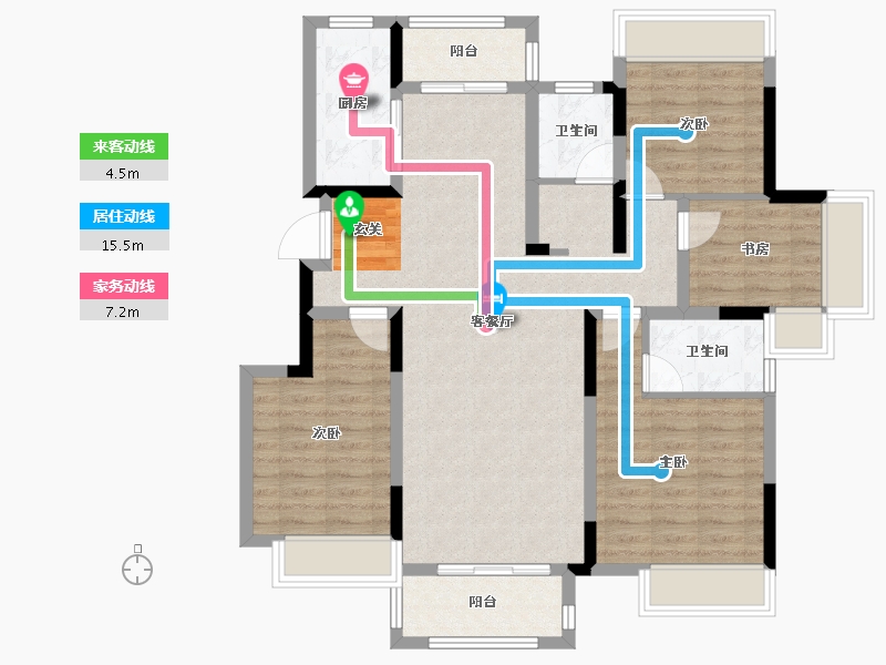 广西壮族自治区-桂林市-兴进御园-101.02-户型库-动静线