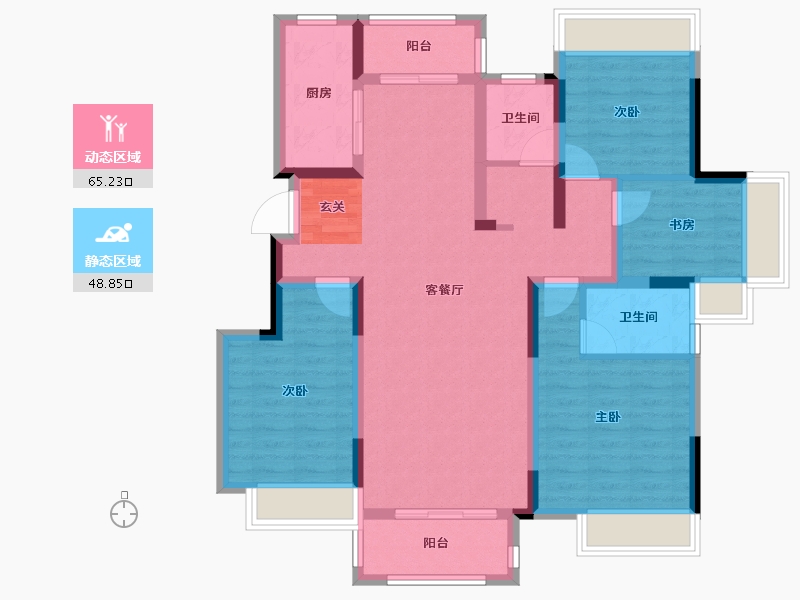 广西壮族自治区-桂林市-兴进御园-101.02-户型库-动静分区