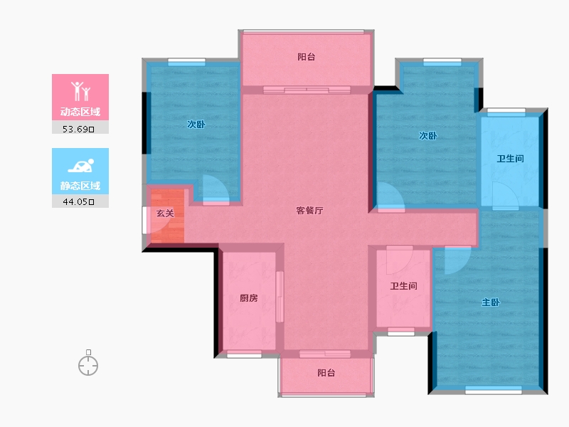 广西壮族自治区-柳州市-合景泰富映月台-87.51-户型库-动静分区