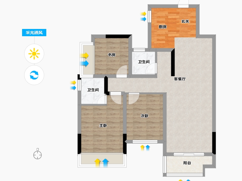 广西壮族自治区-桂林市-兴进御园-79.50-户型库-采光通风