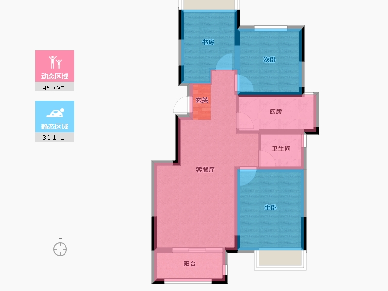 广西壮族自治区-桂林市-兴进御园-67.76-户型库-动静分区