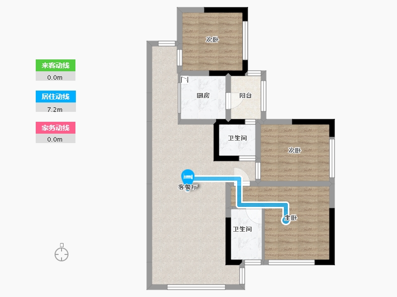 四川省-巴中市-阳光恩阳公馆-78.85-户型库-动静线