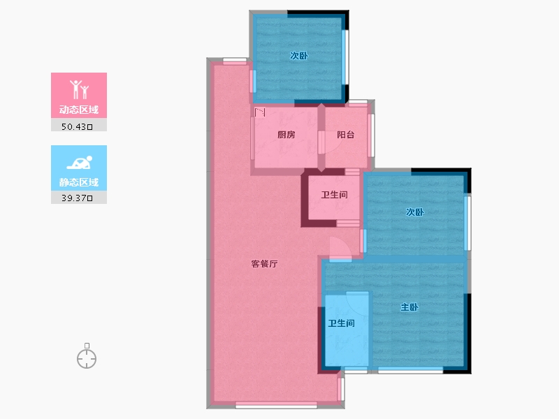 四川省-巴中市-阳光恩阳公馆-78.85-户型库-动静分区