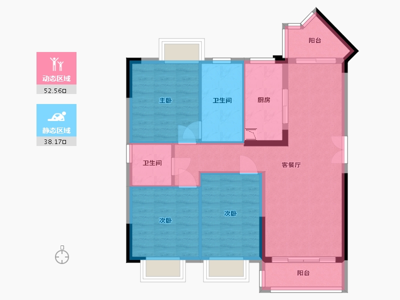 四川省-成都市-东韵花园-81.42-户型库-动静分区