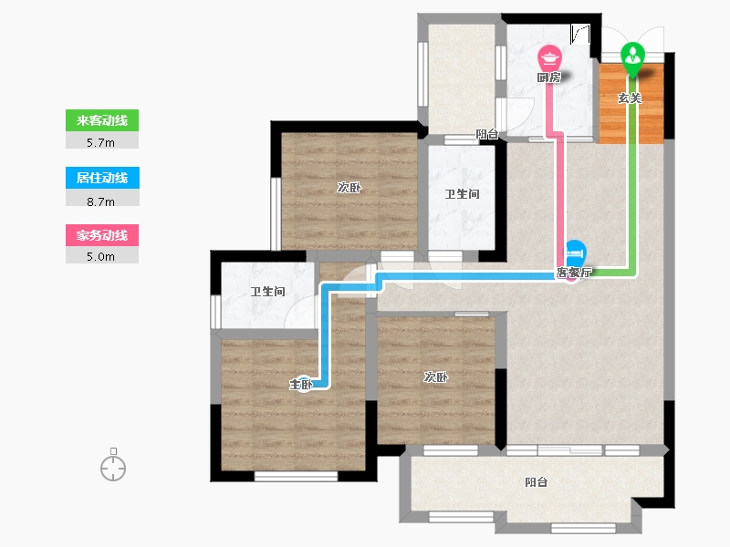 四川省-巴中市-置信逸都花园-87.36-户型库-动静线