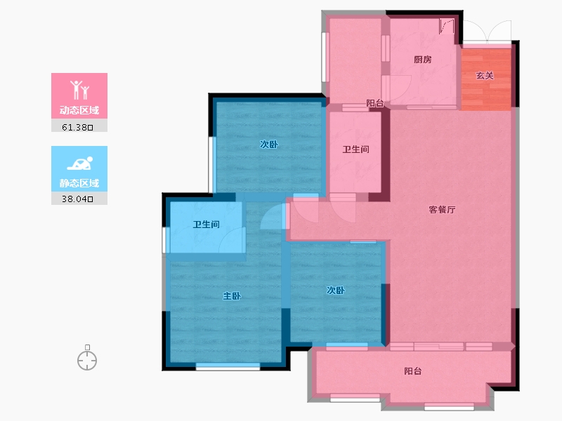 四川省-巴中市-置信逸都花园-87.36-户型库-动静分区