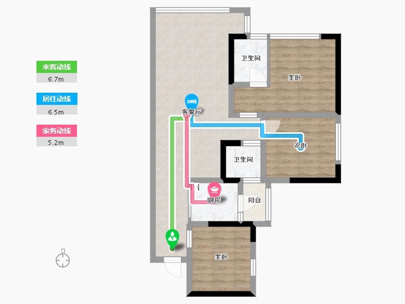 四川省-巴中市-阳光恩阳公馆-73.51-户型库-动静线