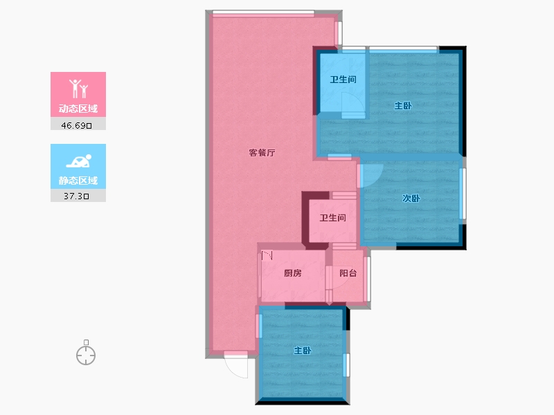 四川省-巴中市-阳光恩阳公馆-73.51-户型库-动静分区