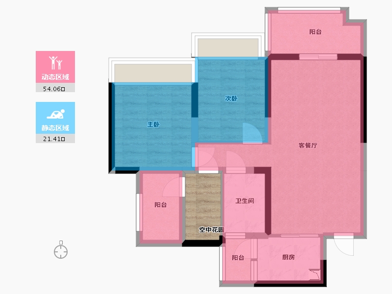 四川省-巴中市-逸合乐湾御府-70.16-户型库-动静分区