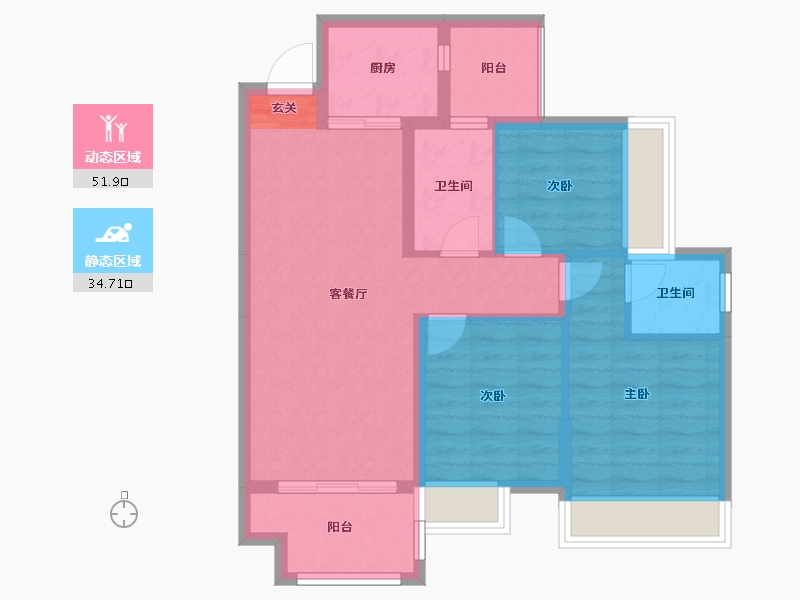 广西壮族自治区-桂林市-兴进御园-77.01-户型库-动静分区