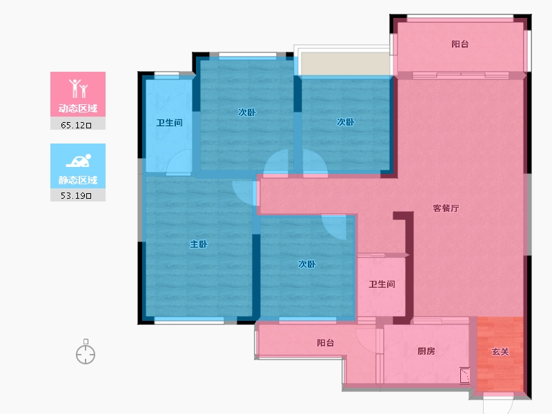 广西壮族自治区-桂林市-泰安独秀天下-104.95-户型库-动静分区