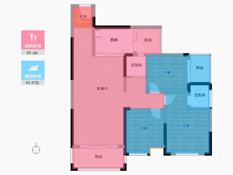 广西壮族自治区-桂林市-泰安独秀天下-97.56-户型库-动静分区