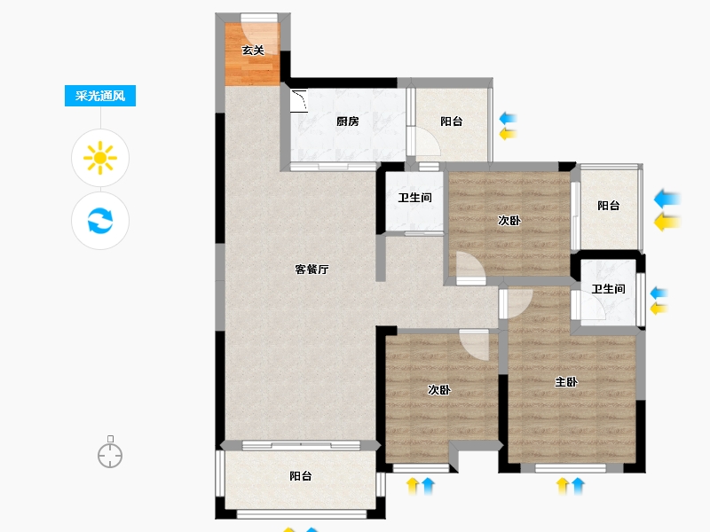 广西壮族自治区-桂林市-泰安独秀天下-97.56-户型库-采光通风