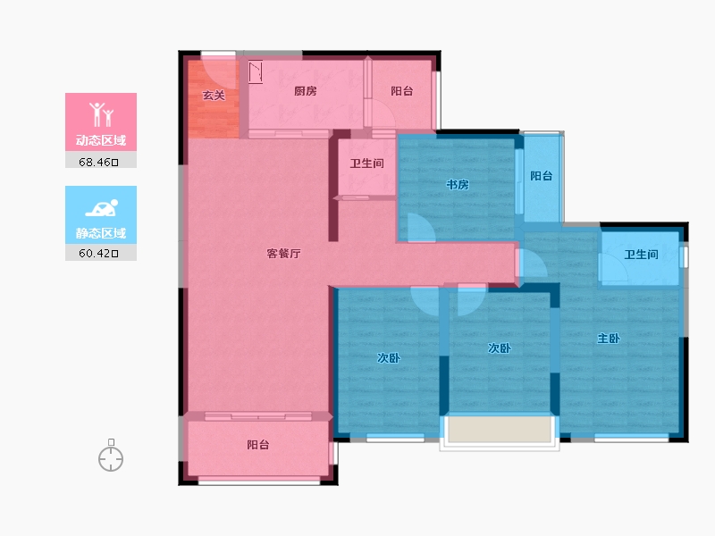 广西壮族自治区-桂林市-泰安独秀天下-115.23-户型库-动静分区