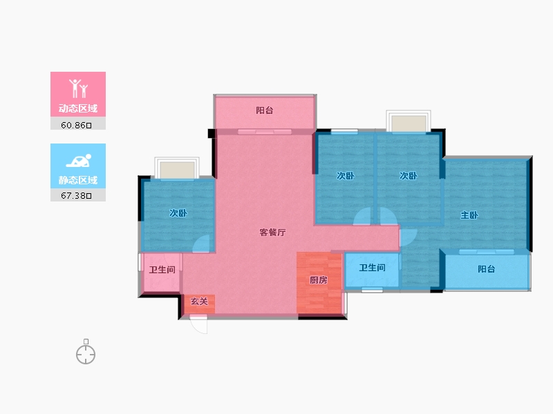 广西壮族自治区-桂林市-泰安独秀天下-117.99-户型库-动静分区