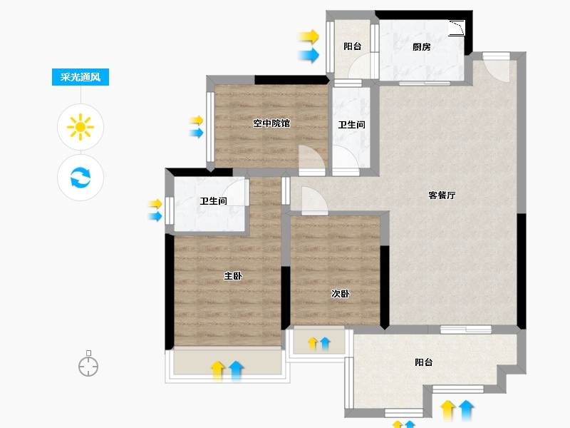 四川省-巴中市-逸合乐湾御府-81.97-户型库-采光通风