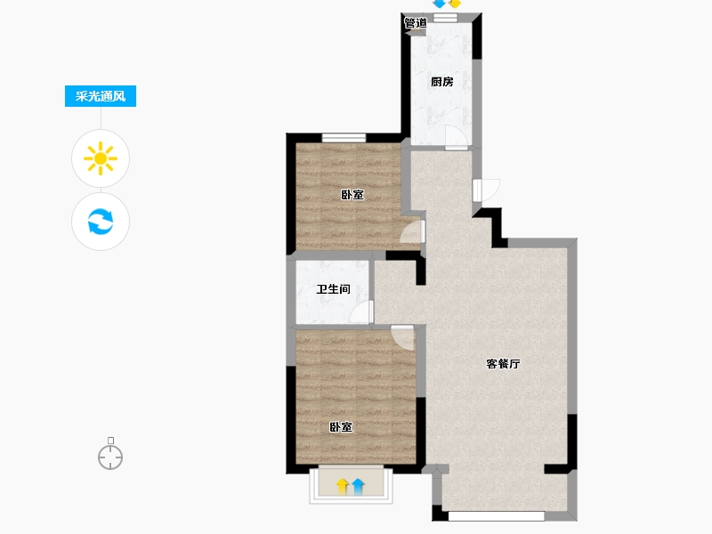 天津-undefined-碧桂园云湖-65.00-户型库-采光通风