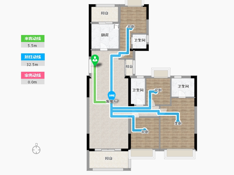 广东省-深圳市-昊龙华庭-126.08-户型库-动静线