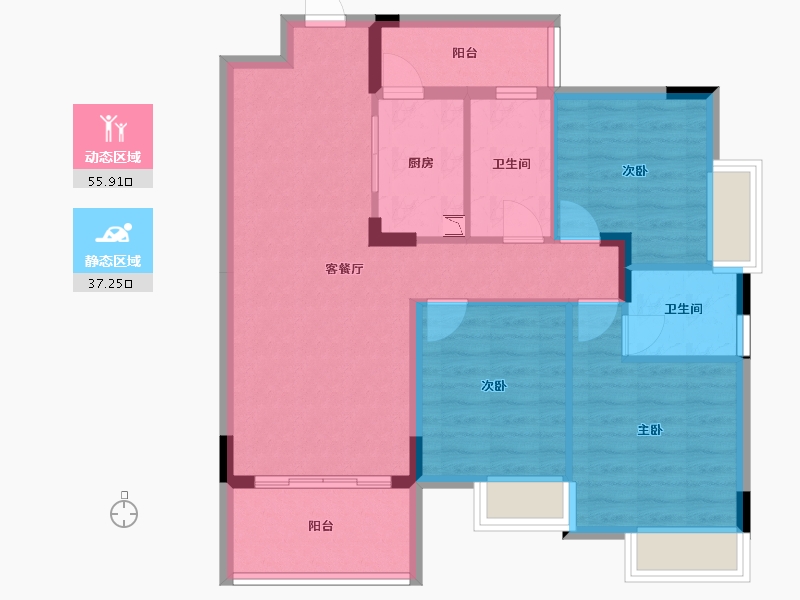 广西壮族自治区-桂林市-兴进景园-83.20-户型库-动静分区